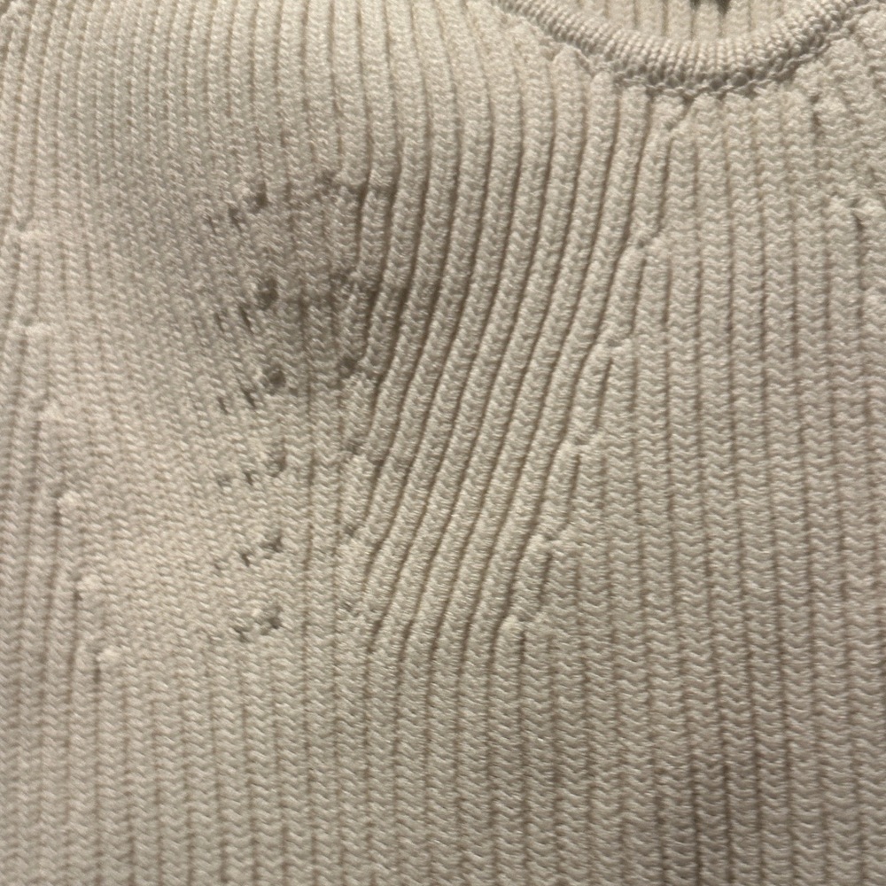 H&M Off-White Ribbed Short Sleeved Top - Picture 4 of 4